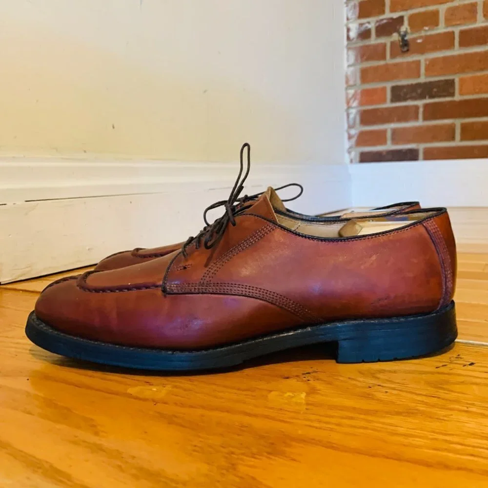Allen Edmonds Dellwood Mens 9.5 D Brown Oxfords Split Toe Dress Shoes